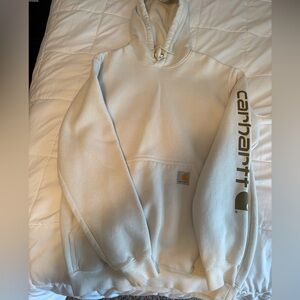 Carhartt Hooded Sweatshirt Size Small

Cream Beige Hoodie Logo Outdoors